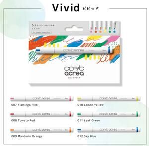 COPIC acrea Vivid 6 Paint Marker Set Water Based Opaque NEW